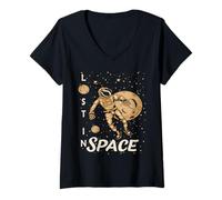 Femme Daydreaming Lost in Space Drôle T-Shirt avec Col en V