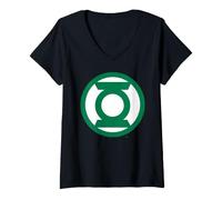 Femme DC Comics Green Lantern Corps Série TV Power Ring Badge T-Shirt avec Col en V