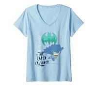 Femme DC Super Friends Batman The Caped Crusader T-Shirt avec Col en V