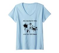Femme De jolis bébés de chèvre Mes enfants préférés vivent dans la grange T-Shirt avec Col en V
