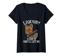 Femme De l'alcool, Oui, si Elle me Laisse du Whisky, C'est drôle T-Shirt avec Col en V