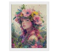 Femme De Paysage Diamond Painting Adultes Enfant, 5D DIY Peinture Diamant Kit Complet, Peinture Diamant Artisanat Strass Point de Croix Painting pour Adultes, Décor Intérieur, Cadeaux 35x55 cm s-252