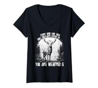 Femme De Temps en Temps, Funny Deer Passe Devant Un cerf T-Shirt avec Col en V