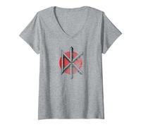 Femme Dead Kennedys Front and Back Holiday in Cambodia Tour Dates T-Shirt avec Col en V