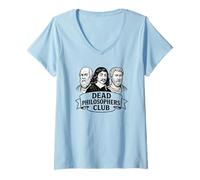 Femme Dead Philosophers Club - Penseurs Classiques T-Shirt avec Col en V