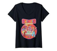 Femme Death Metal Sing-Along Skeletons Retro Funny Adult Humor T-Shirt avec Col en V