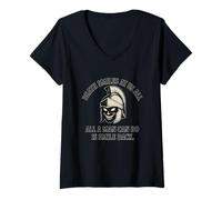 Femme Death Smiles at Us All - Citation du Gladiateur Marc Aurèle T-Shirt avec Col en V