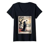 Femme Death Tarot Shirt - Transformation & New Beginning Tee T-Shirt avec Col en V