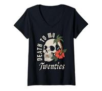 Femme Death to My Twenties R.I.P., 20 Ans, fête Ses 30 Ans T-Shirt avec Col en V