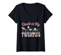 Femme Death to My Twenties R.I.P. 20s fête Ses 30 Ans T-Shirt avec Col en V