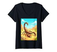 Femme Deathstalker Scorpion - Deadly Venom in Desert Regions Comics T-Shirt avec Col en V