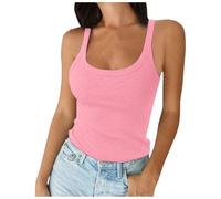 Femme Débardeur Avec Soutien Debardeur Blanc Haut Ete Chic Confortable Toute La Journée Top Sans Manches Gorge Caché Tenue De Vacances À Plage Camisole Pour Integre Et Elegant