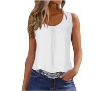 Femme Débardeur Chic et Élégant Jacquard Tee Shirt D'été sans Manches Col Rond Couleur Unie Décontracté T-Shirt Sport Léger Hauts Polyvalente Vêtements à La Mode Quotidiennes Camisole de Plage