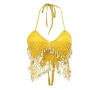 Femme Débardeur Danse Orientale Soutiens-Gorge Danse du Ventre Spectacle Halter Top Haut Danse Latine Tango Samba Salsa Clubwear