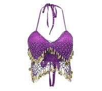 Femme Débardeur Danse Orientale Soutiens-Gorge Danse du Ventre Spectacle Halter Top Haut Danse Latine Tango Samba Salsa Clubwear