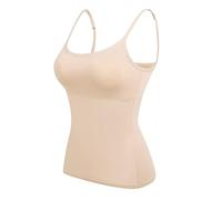 Femme Débardeur Gainant Ventre Plat Gaine Amincissante Haut Sculptant Camisole Minceur Tanks Top nvisible Body Shaper Basique Caraco Réglables Camisole Top sans Manches Hauts (Rose Gold, L)