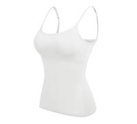 Femme Débardeur Gainant Ventre Plat Gaine Amincissante Haut Sculptant Camisole Minceur Tanks Top nvisible Body Shaper Basique Caraco Réglables Camisole Top sans Manches Hauts Sculptants (White, XL)