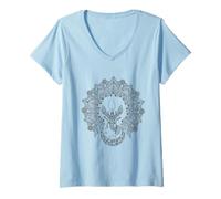Femme Débardeur Mandala Edition Marron T-Shirt avec Col en V