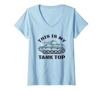 Femme Débardeur Militaire Amusant - This is My Tank Top T-Shirt avec Col en V