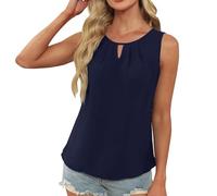 Femme Débardeur Sport T-Shirt sans Manche Col Carré Camisole Plissé Creux Sexy Crop Tank Top Blanc Coupe Ajustée Tee Shirt Basiques Yoga Fitness Haut Couleur Unie Plissé Extensible Décontracté