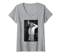 Femme Debbie Harry Blondie enregistre Martyn Goddard à New York T-Shirt avec Col en V