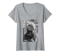 Femme Debbie Harry Blondie New Wave Band par Allan Ballard T-Shirt avec Col en V
