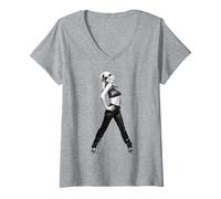 Femme Debbie Harry Parallel Lines Era Blondie par Allan Ballard T-Shirt avec Col en V