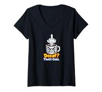 Femme Décafé? C'est Mignon - Amant de café Sarcastique drôle T-Shirt avec Col en V