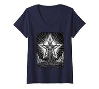 Femme Déchaînement de l'énergie Occulte de Decarabia T-Shirt avec Col en V