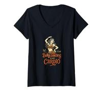 Femme Déclaration Amusante de Danseur du Ventre est Mon Cardio T-Shirt avec Col en V