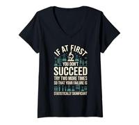 Femme Déclaration amusante statistiquement significative laboratoire d'échec femme homme T-Shirt avec Col en V
