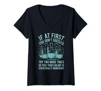 Femme Déclaration amusante statistiquement significative laboratoire d'échec femme homme T-Shirt avec Col en V