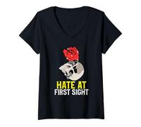 Femme Déclaration antisociale et insociable de la Haine à première Vue T-Shirt avec Col en V