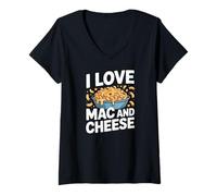 Femme Déclaration audacieuse « I Love Mac And Cheese » T-Shirt avec Col en V