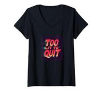 Femme Déclaration « Bright Too Light to Quit » T-Shirt avec Col en V