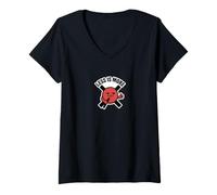 Femme Déclaration d'art brutaliste Minimaliste confiante « Less is More » T-Shirt avec Col en V