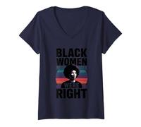 Femme Déclaration d'autonomisation des femmes noires avaient raison T-Shirt avec Col en V