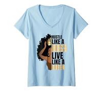 Femme Déclaration de Confiance Boss Queen Crown T-Shirt avec Col en V