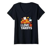 Femme Déclaration de politique commerciale I Love Tariffs T-Shirt avec Col en V