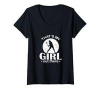 Femme Déclaration de Softball That's My Girl Out There T-Shirt avec Col en V
