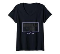 Femme Déclaration de synthé modulaire de câble patch d'humeur T-Shirt avec Col en V