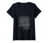 Femme Déclaration d'indépendance Texte intégral T-Shirt avec Col en V