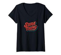Femme Déclaration Graphique Amazing Sure Thing T-Shirt avec Col en V