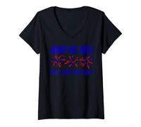 Femme Déclaration Patriotique « Mad As Hell » Parce Que J'aime cet Endroit T-Shirt avec Col en V