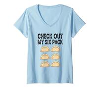 Femme Découvrez Mon Lot de 6 raviolis T-Shirt avec Col en V