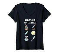 Femme Découvrez Mon Lot de Six équipements de Laboratoire de biologie et Sciences Humour T-Shirt avec Col en V