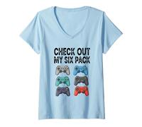 Femme Découvrez Mon Pack de Six Jeux T-Shirt avec Col en V