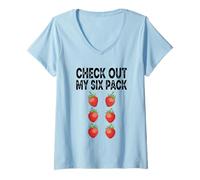Femme Découvrez My Strawberry Six Pack T-Shirt avec Col en V