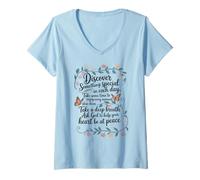 Femme Découvrez Quelque Chose de spécial Chaque Jour. T-Shirt avec Col en V