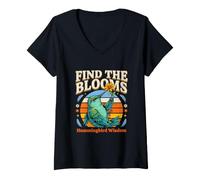Femme Découvrez The Blooms Hummingbird Wisdom T-Shirt avec Col en V